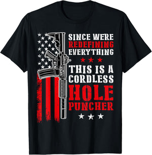 We redefine everything and this is a wireless hole punch T-Shirt - T-Shirt | Black