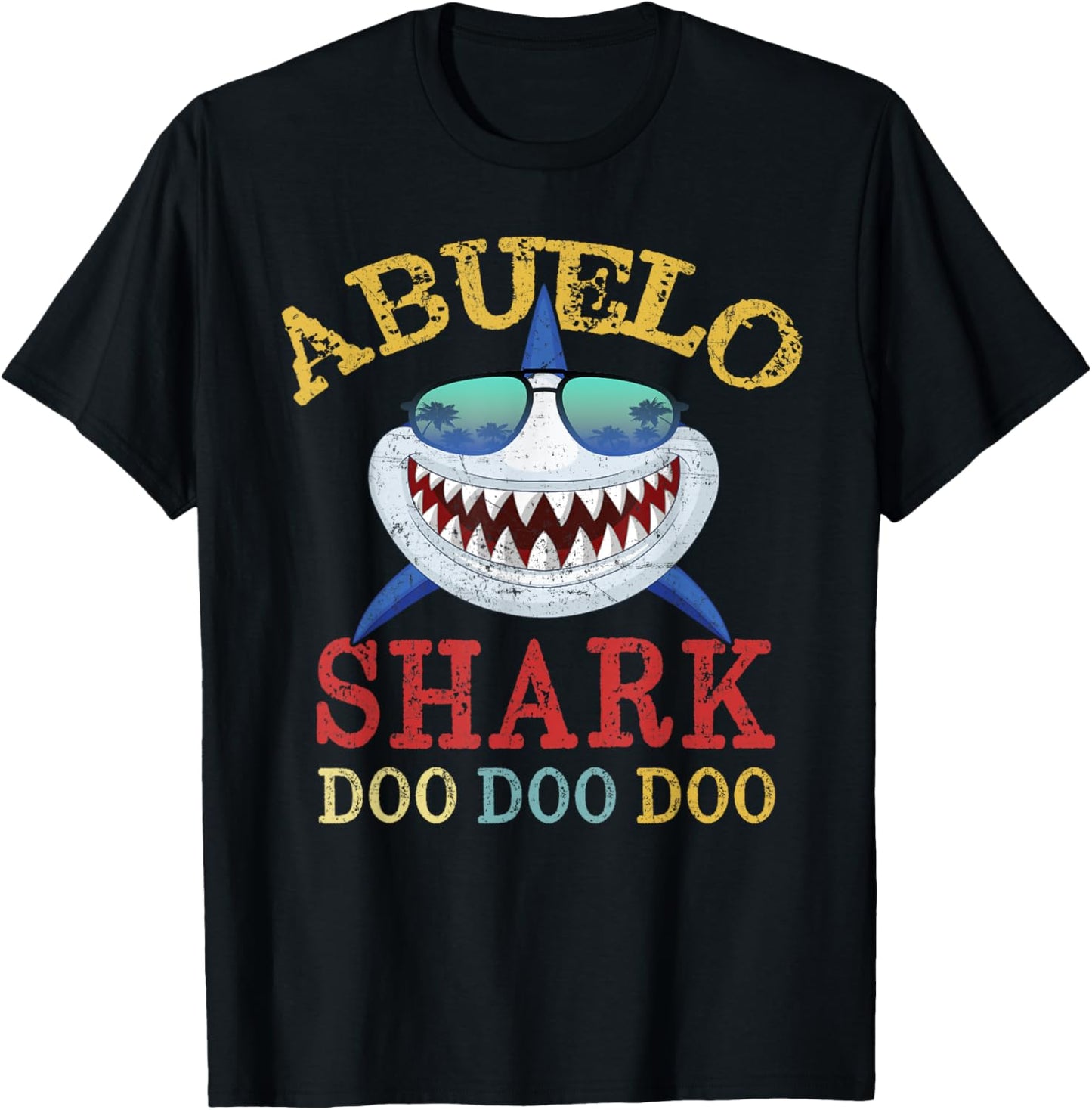 FAMILY 365 Abuelo Shark Father's Day Men Gift T-Shirt - T-Shirt | Black