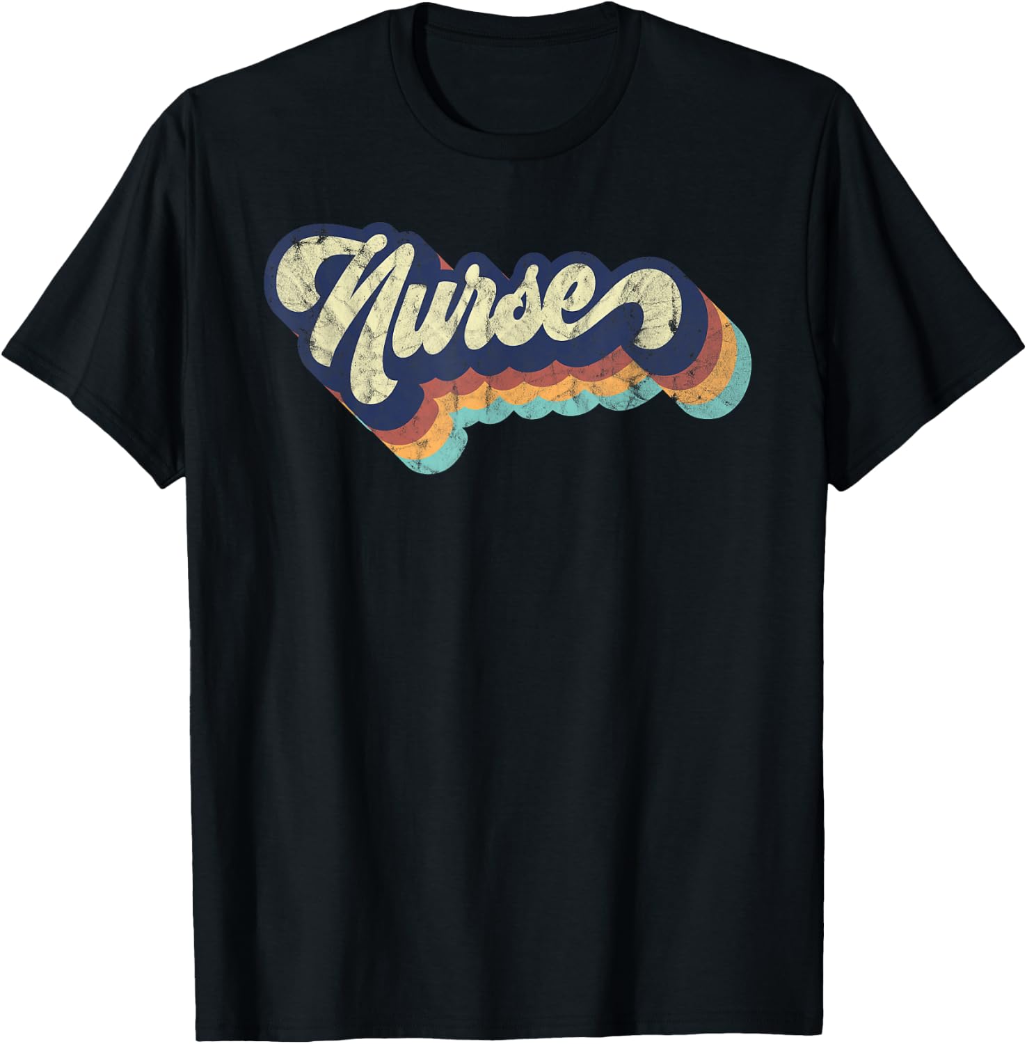 Retro Nurse Woman Wears a Nursing on Nurse's Day T-Shirt - T-Shirt | Black