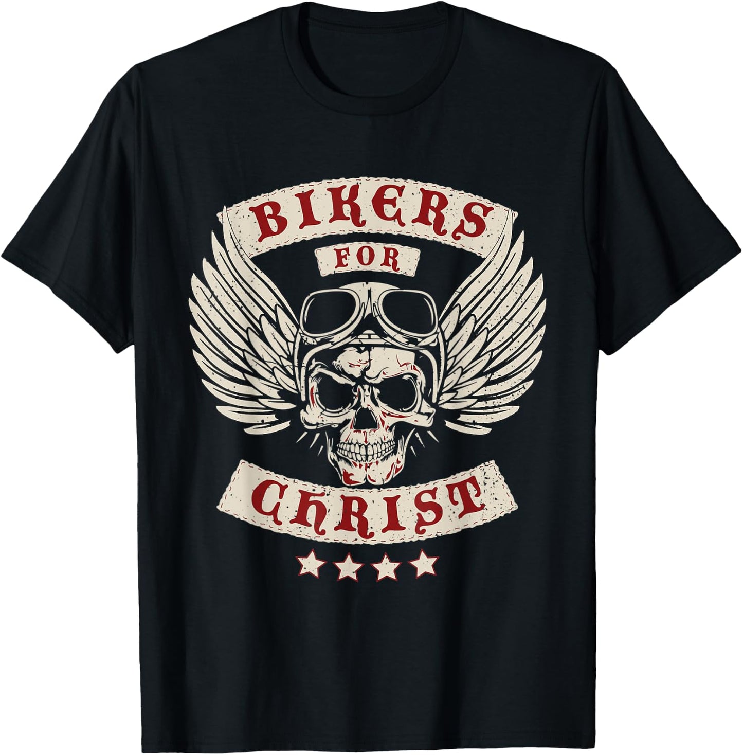 Bikers for Christ Christian Motorcycle Patch T-Shirt - T-Shirt | Black