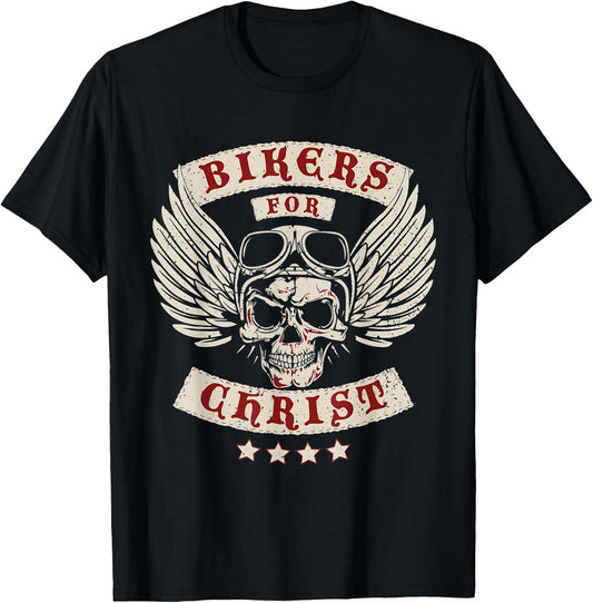 Bikers for Christ Christian Motorcycle Patch T-Shirt - T-Shirt | Black