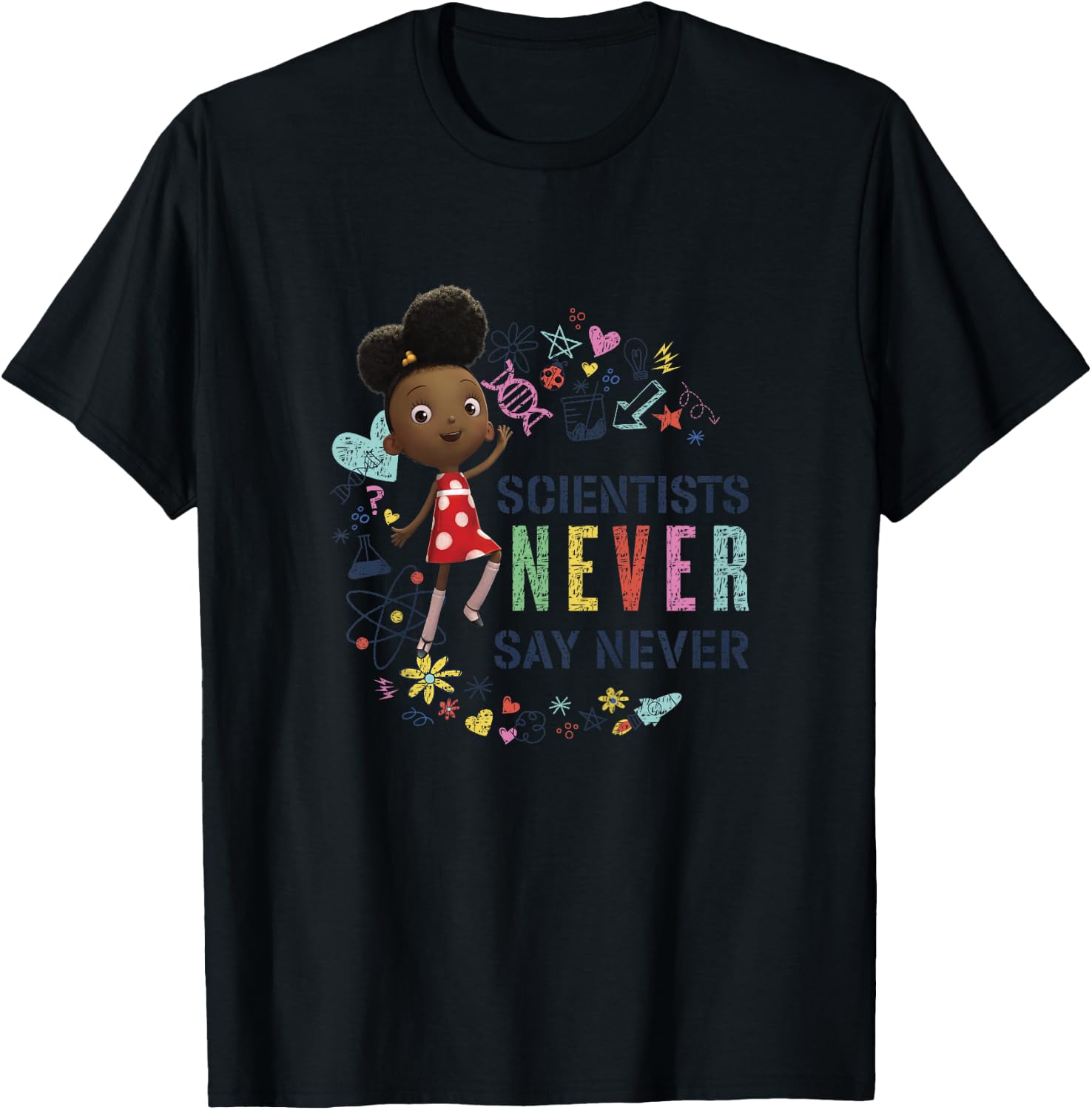Kids Ada Twist, Scientist Ada Scientists Never Say Never T-Shirt - T-Shirt | Black