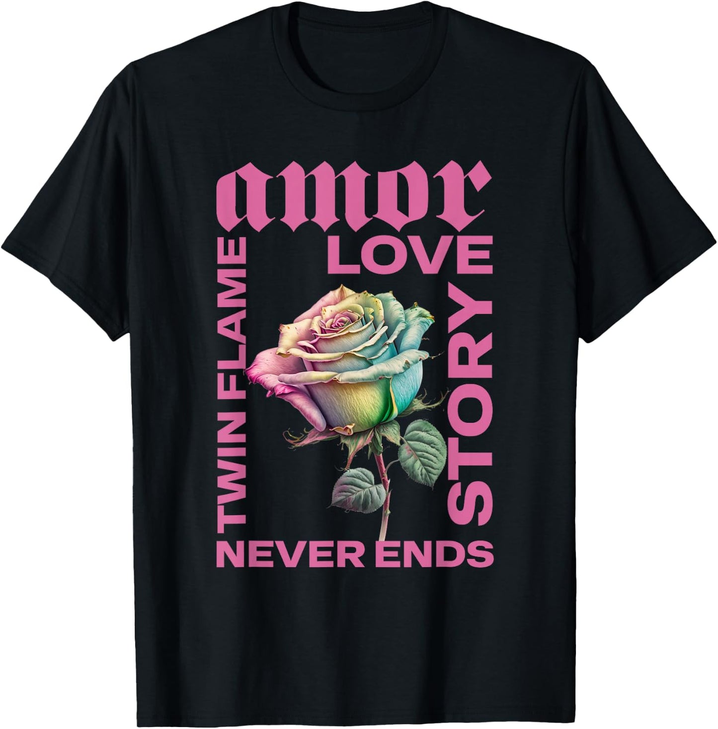 Twin Flame Connection Graphic T-Shirt - T-Shirt | Black