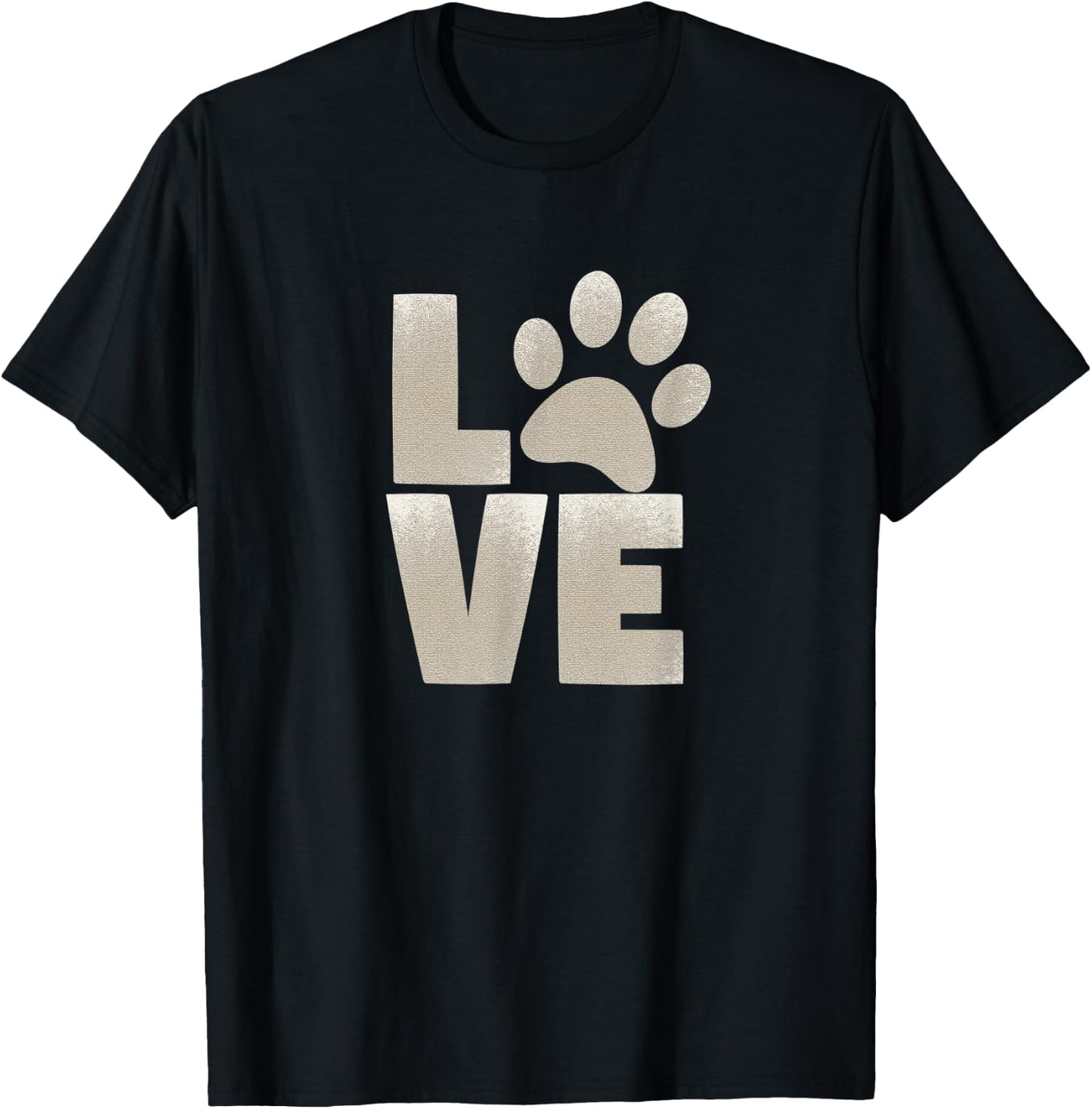 Love Dog Paw Print for Dog Paw Lover and Dog Owner T-Shirt - T-Shirt | Black