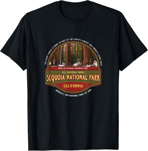 Sequoia National Park Giant Forest General Sherman Tree T-Shirt - T-Shirt | Black
