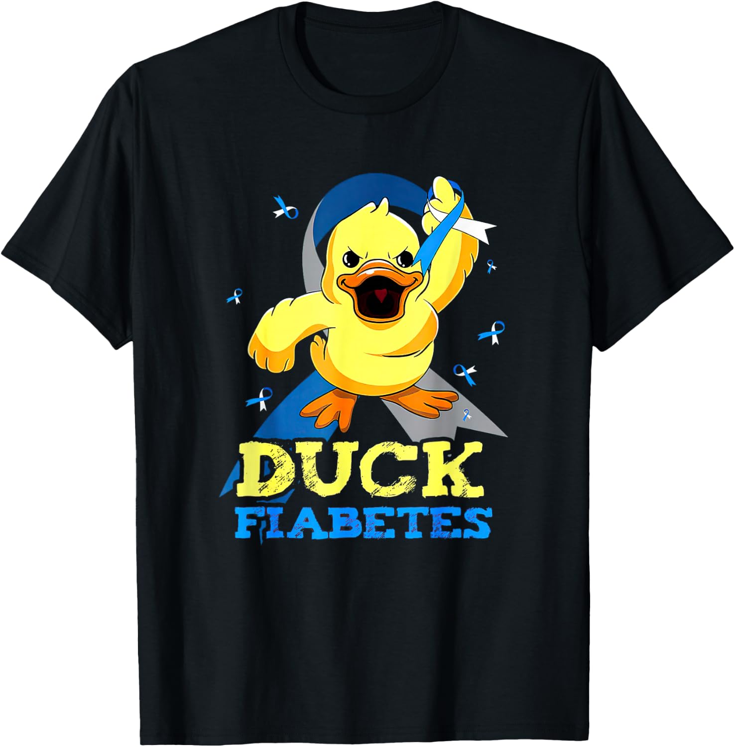 Diabetes Awareness Duck Fiabetes For , , Kids T-Shirt - T-Shirt | Black