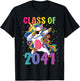 Class of 2041 Shirt Girls Dabbing Unicorn Grow With Me T-Shirt - T-Shirt | Black