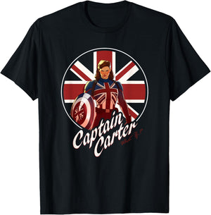 Marvel WHAT IF…? Captain Carter Super Hero T-Shirt - T-Shirt | Black