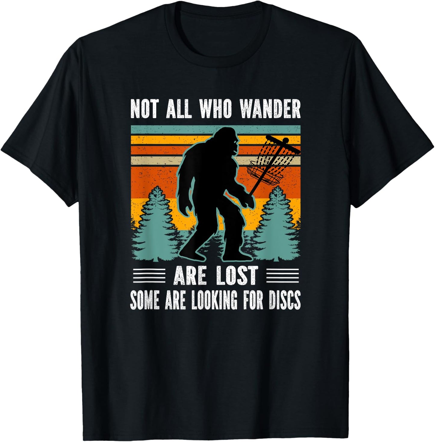 Sasquatch Yeti Frisbee Golf Ultimate Bigfoot Disc Golf T-Shirt - T-Shirt | Black