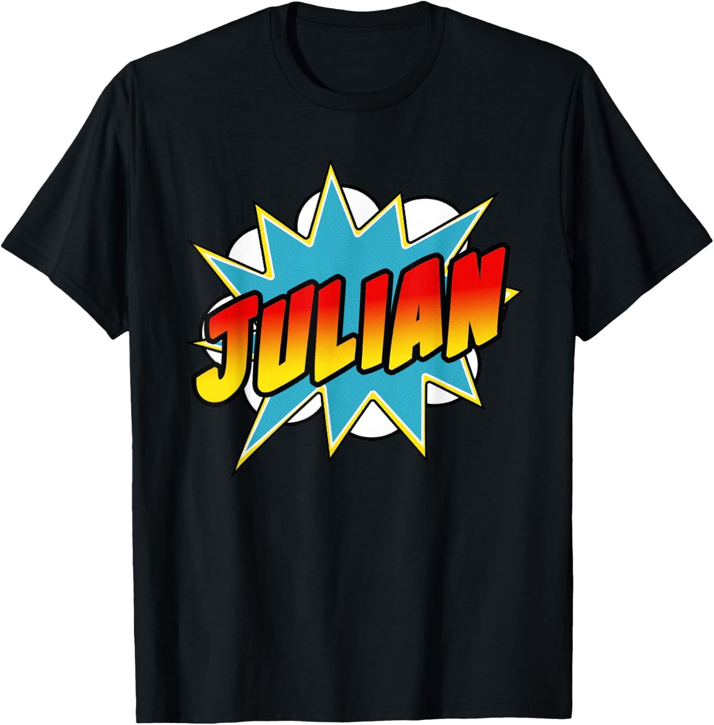 Boys Julian Comic Book Superhero Name T-Shirt - T-Shirt | Black