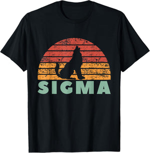Vintage Sigma Wolf Retro Sigma Male T-Shirt - T-Shirt | Black
