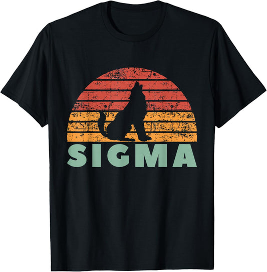 Vintage Sigma Wolf Retro Sigma Male T-Shirt - T-Shirt | Black