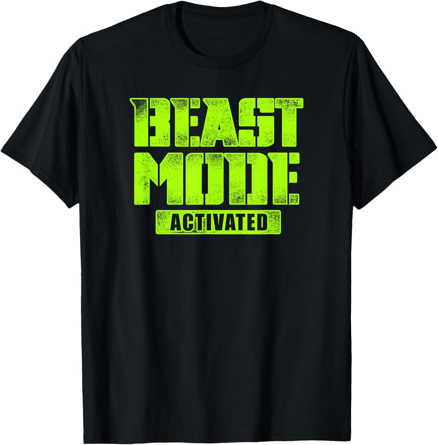Trendy Graphic Beast Mode Activated T-Shirt - T-Shirt | Black