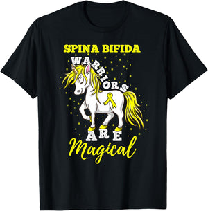 Spina Bifida Warriors Are Magical Spina Bifida Awareness T-Shirt - T-Shirt | Black