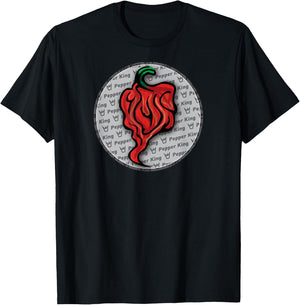 Pepper King : King of the Peppers : Pattern 2 T-Shirt - T-Shirt | Black