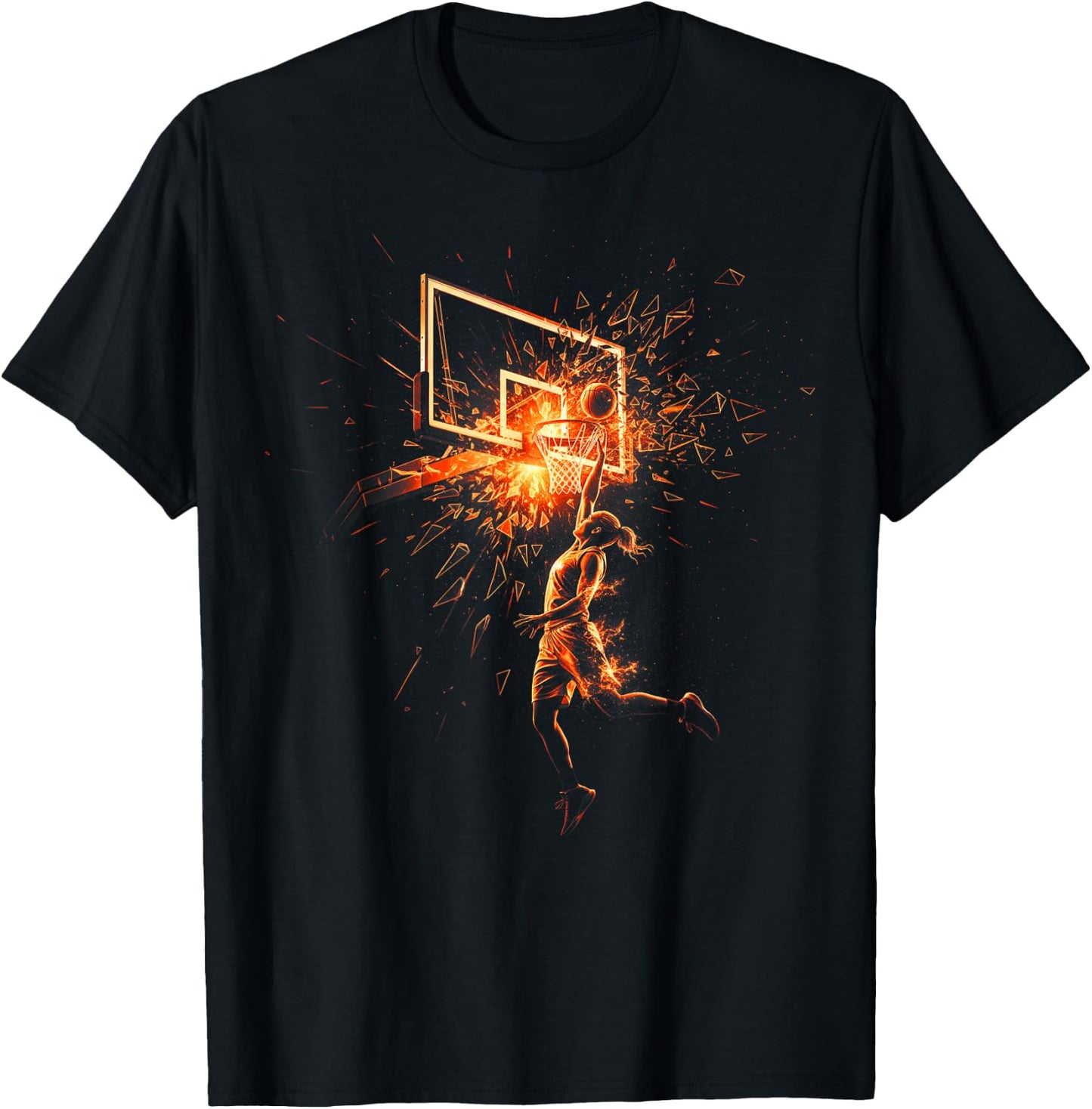 Basketball Player Streetball Silhouette T-Shirt - T-Shirt | Black