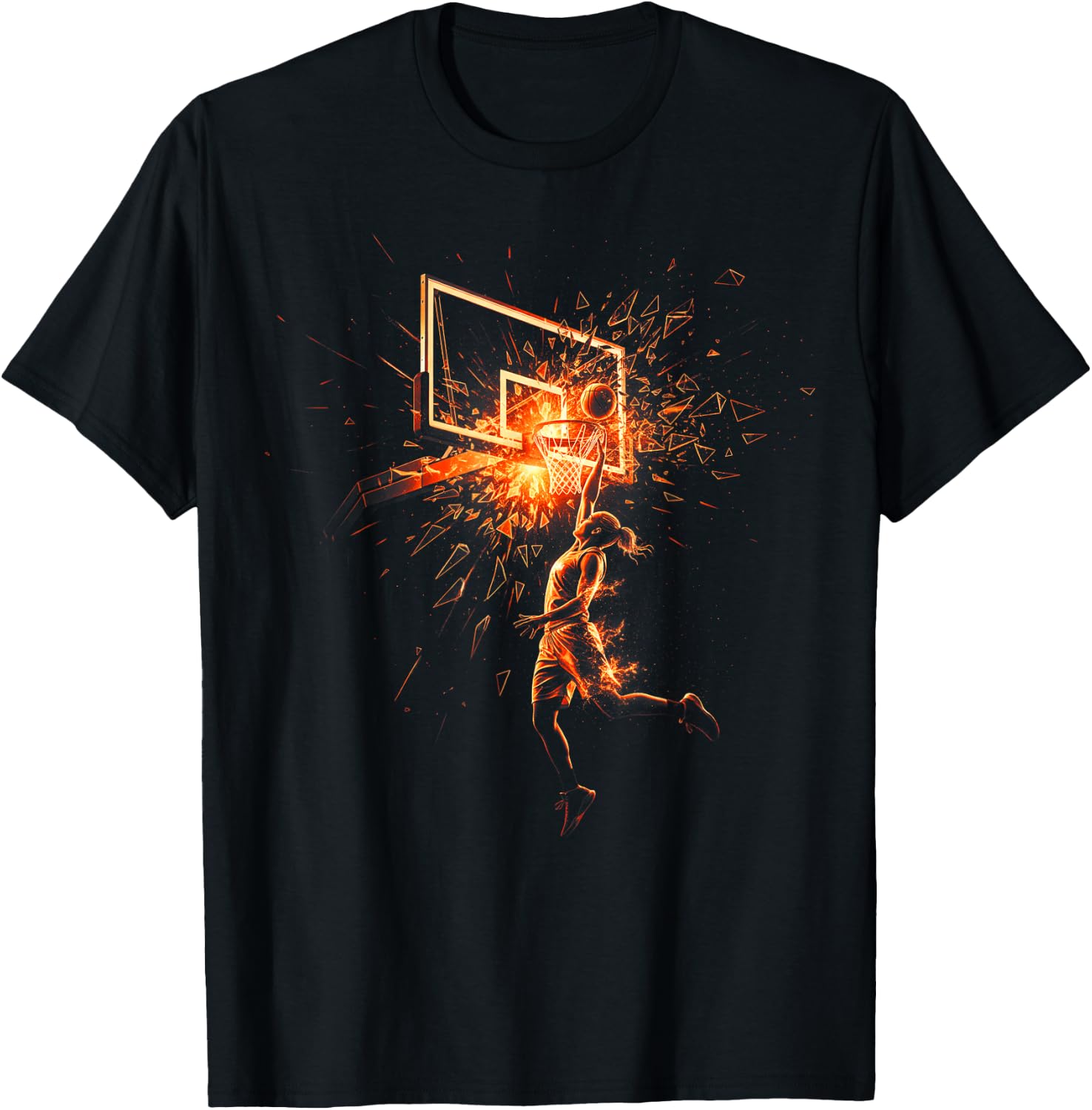 Basketball Player Streetball Silhouette T-Shirt - T-Shirt | Black