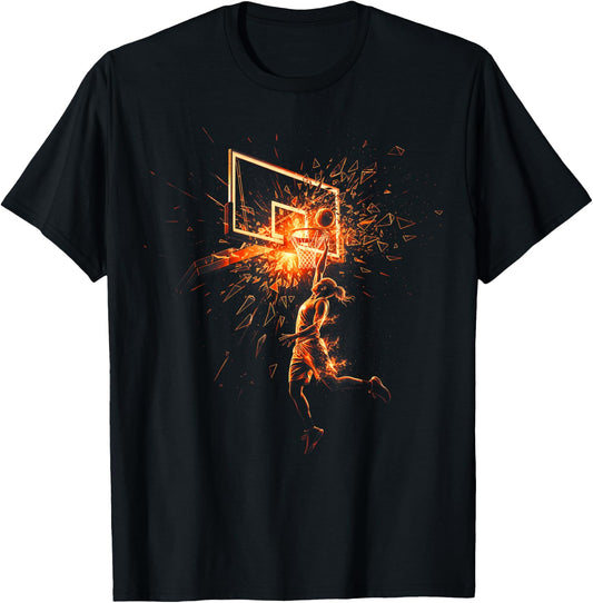 Basketball Player Streetball Silhouette T-Shirt - T-Shirt | Black
