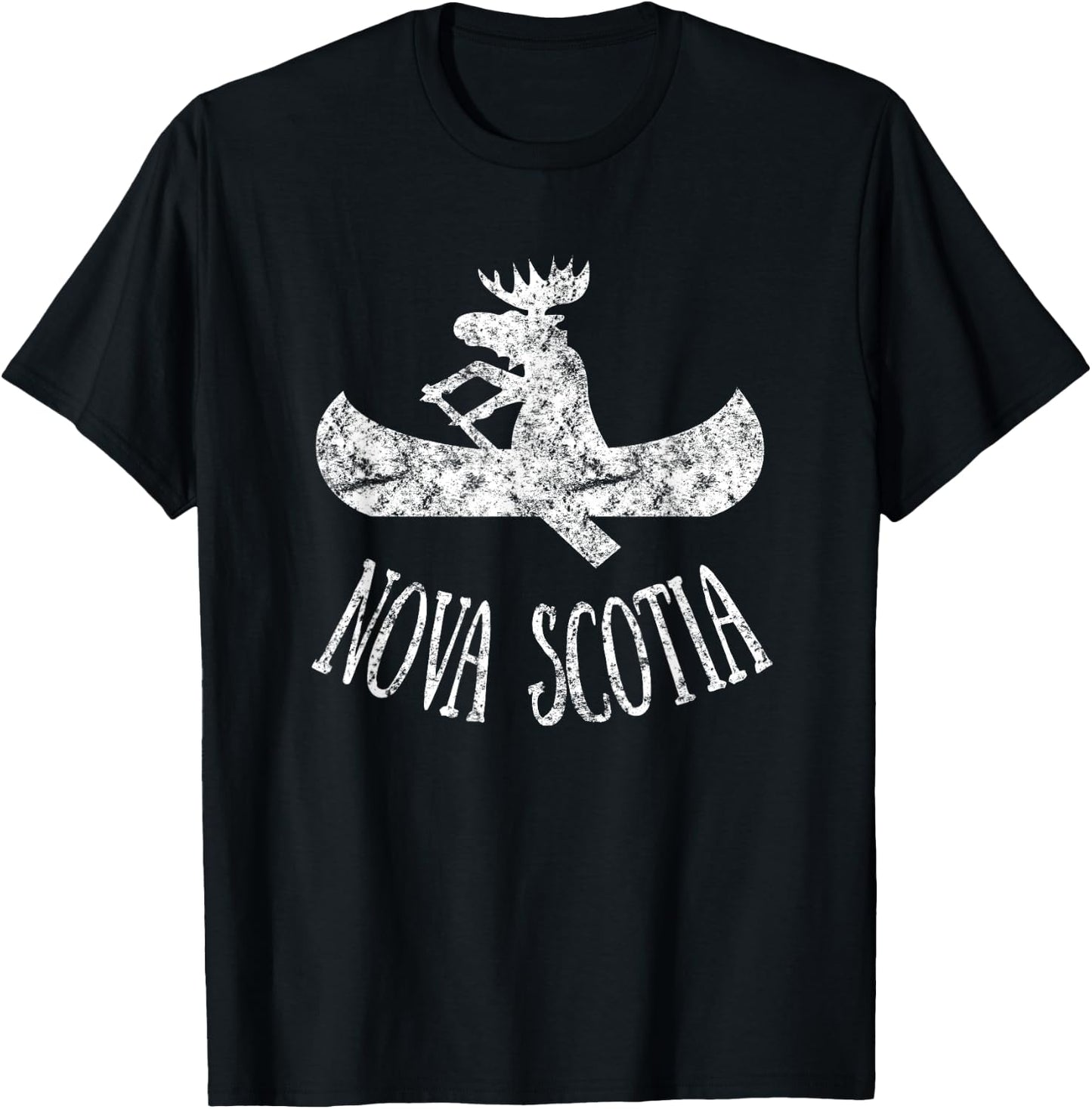 Nova Scotia Moose Shirt | Moose Canoe T-Shirt - T-Shirt | Black