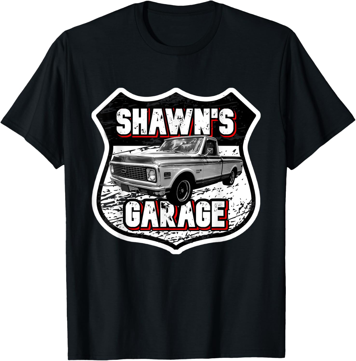 Shawn's Garage Classic Car Truck Custom Shawn Shawns Garage T-Shirt - T-Shirt | Black