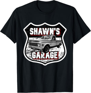 Shawn's Garage Classic Car Truck Custom Shawn Shawns Garage T-Shirt - T-Shirt | Black