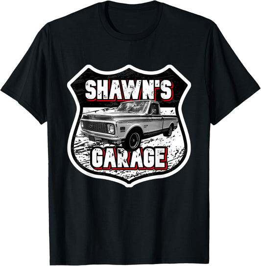 Shawn's Garage Classic Car Truck Custom Shawn Shawns Garage T-Shirt - T-Shirt | Black