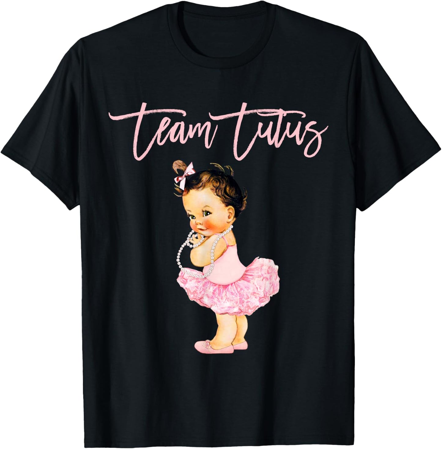 Team Tutu Girl Gender Reveal Baby Shower Touchdown Gift T-Shirt - T-Shirt | Black