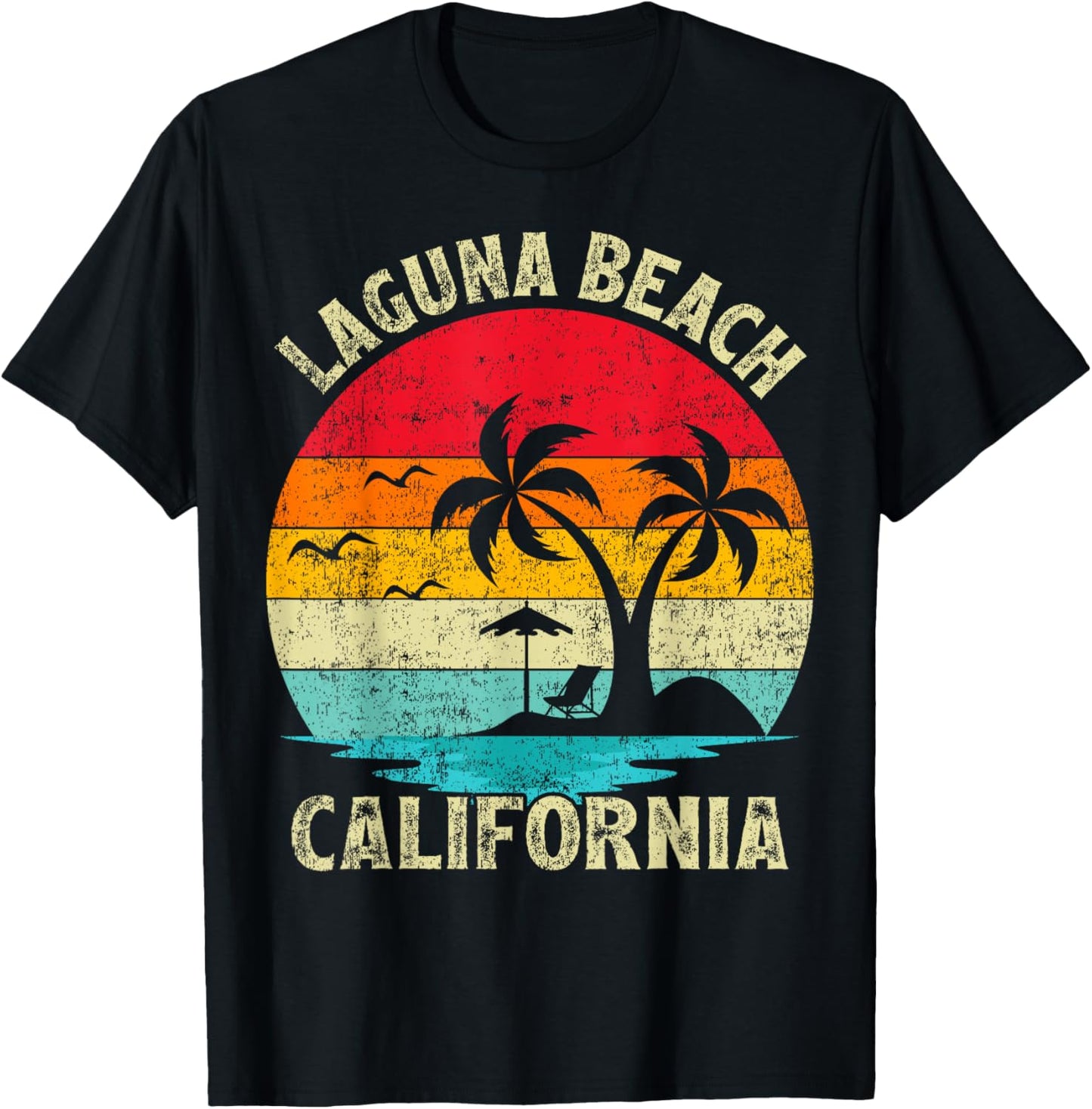 Family Vacation Vintage Retro California Laguna Beach T-Shirt - T-Shirt | Black