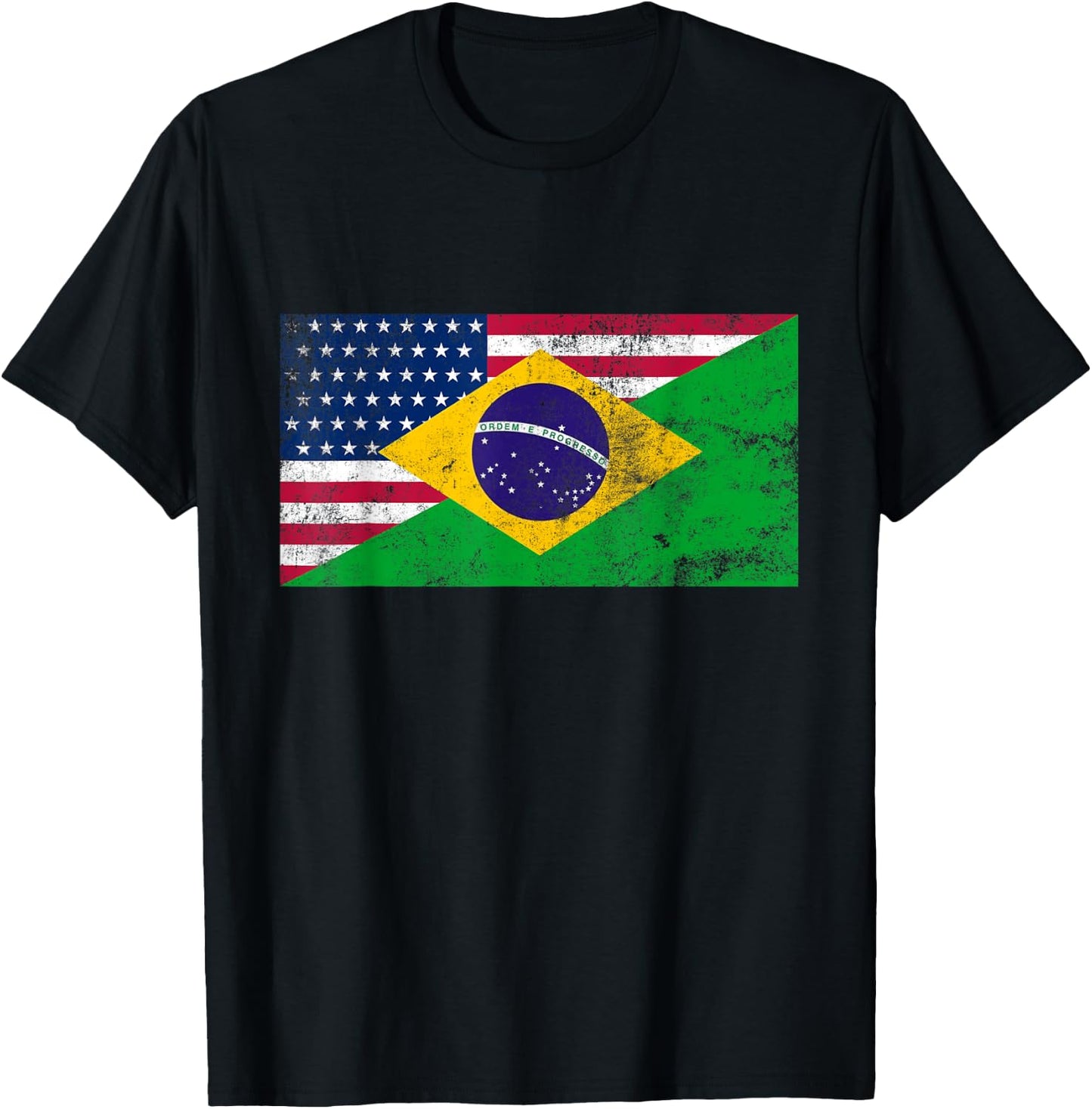 Brazil Shirt Brasil Soccer USA America Flag Jersey Men Women T-Shirt - T-Shirt | Black