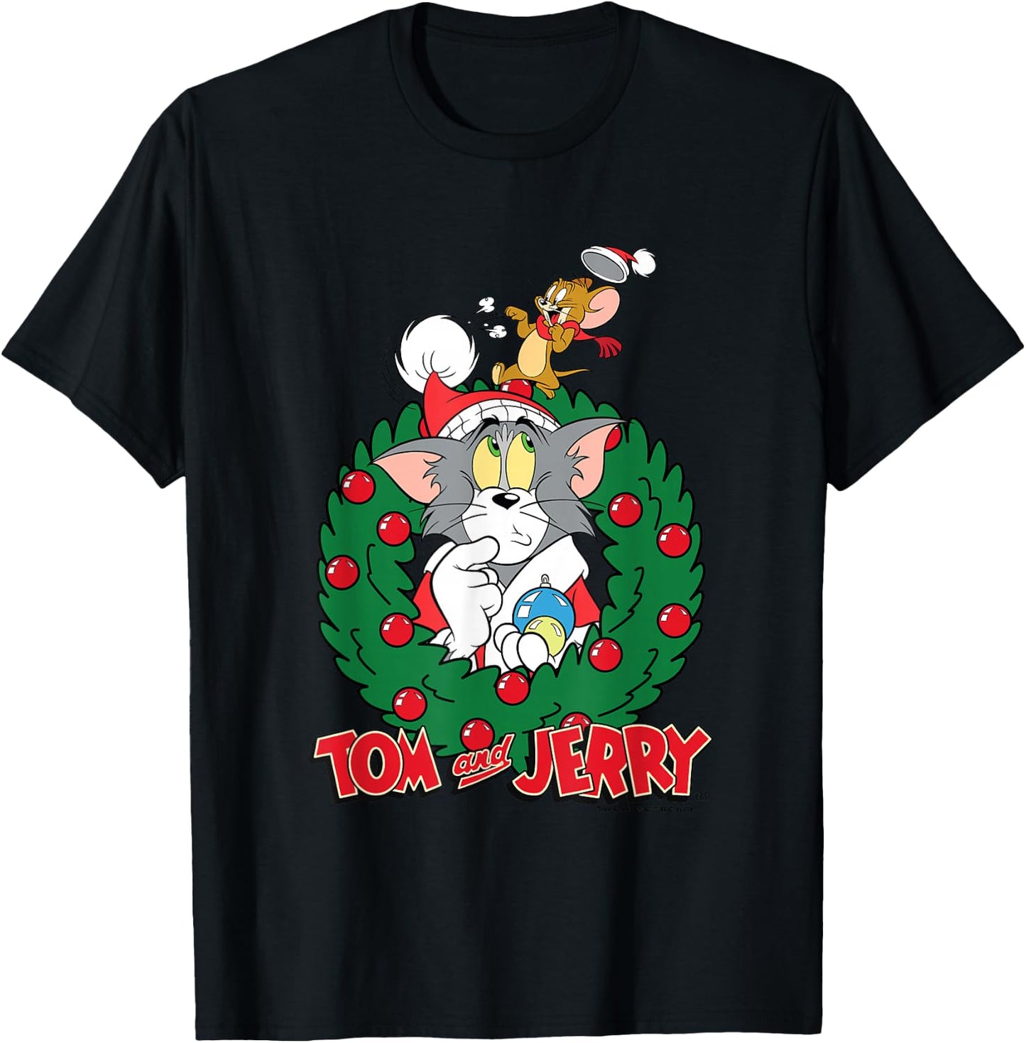 Tom & Jerry Christmas T-Shirt - T-Shirt | Black