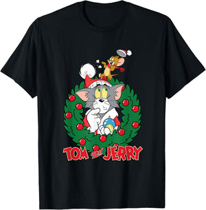 Tom & Jerry Christmas T-Shirt - T-Shirt | Black