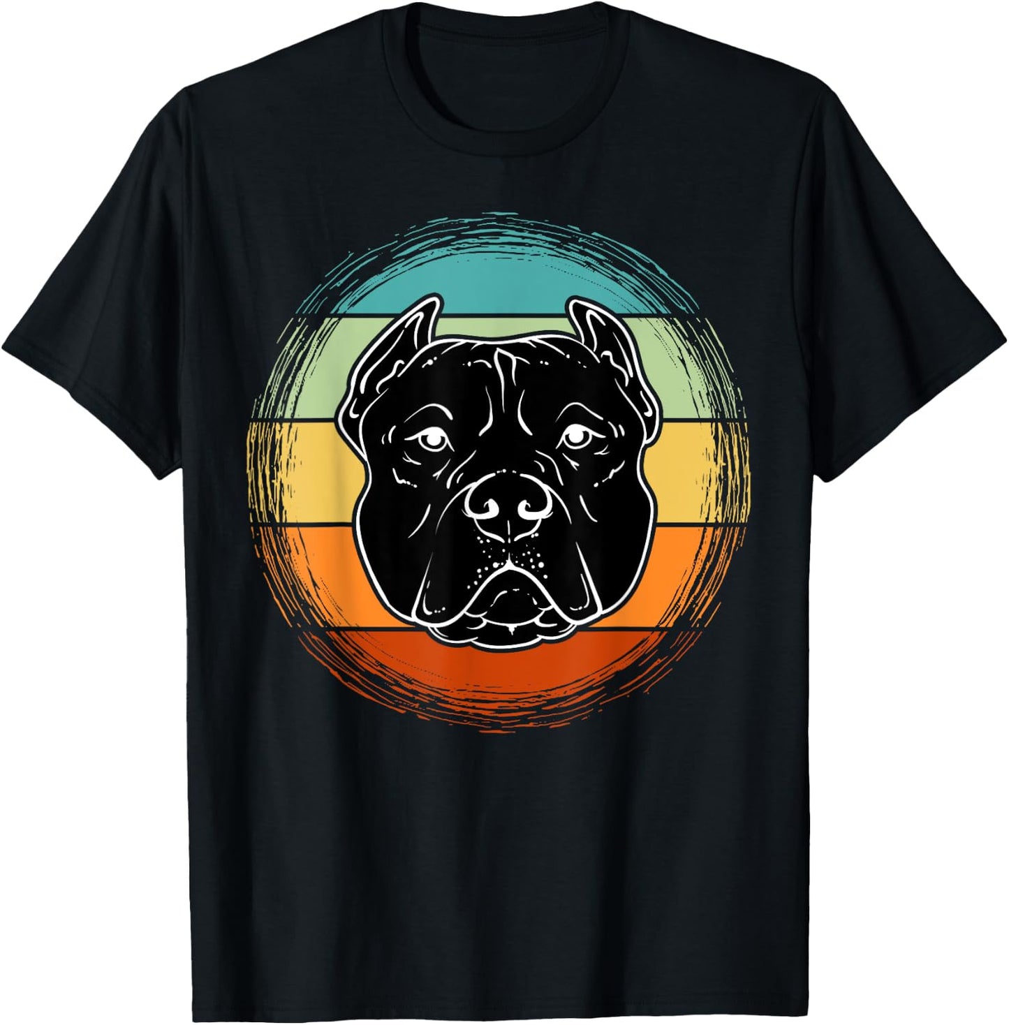 Vintage Pitbull Design For Pitbulls & Dogs Lovers dog face T-Shirt - T-Shirt | Black