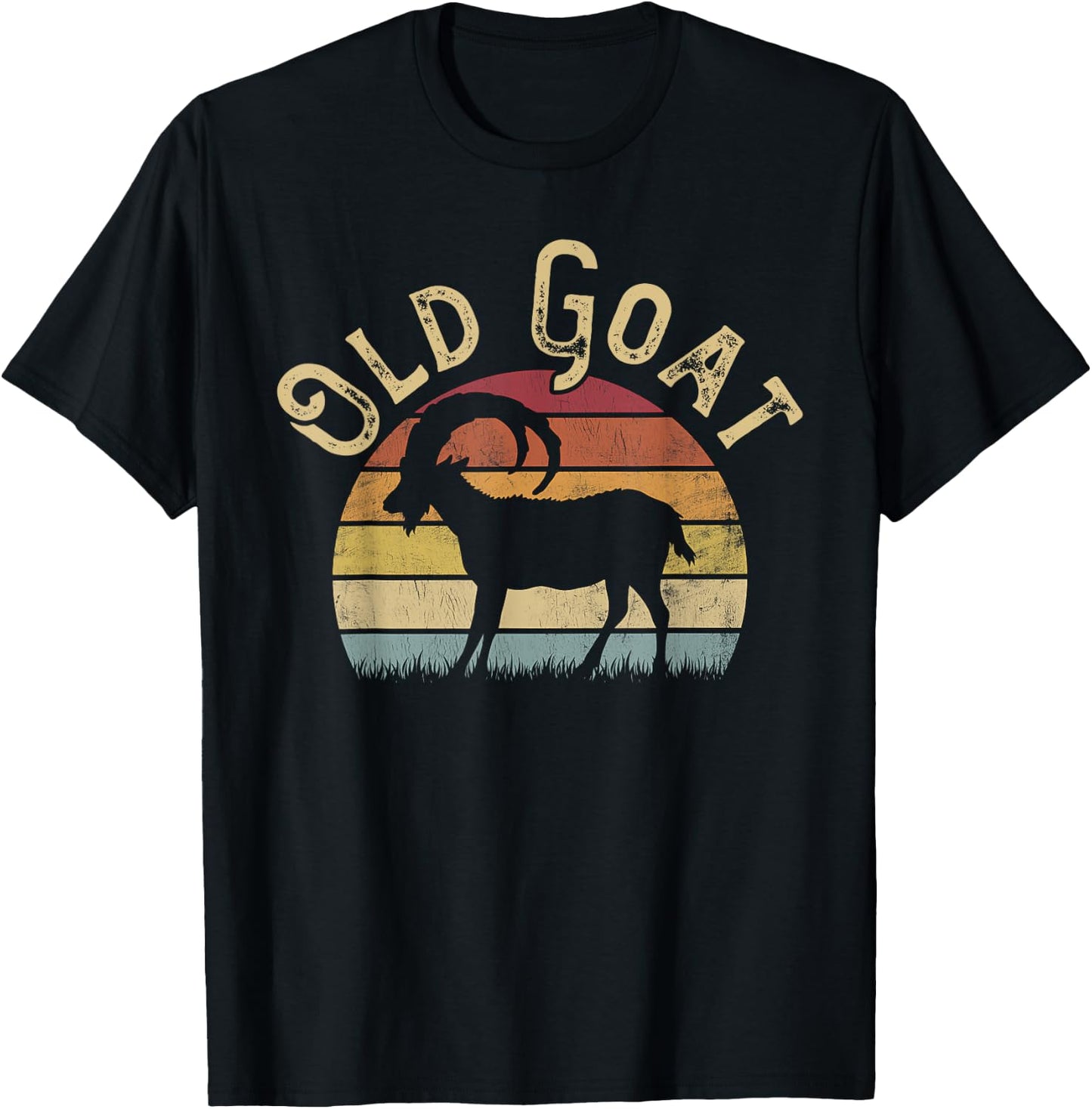 Old Goat Vintage I like Goats Funny Goat Lover Theme T-Shirt - T-Shirt | Black
