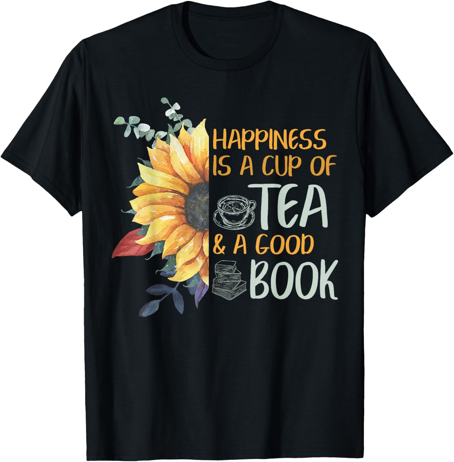 Book Nerd Tea Lover Reader Sayings Girls Women Love Books T-Shirt - T-Shirt | Black
