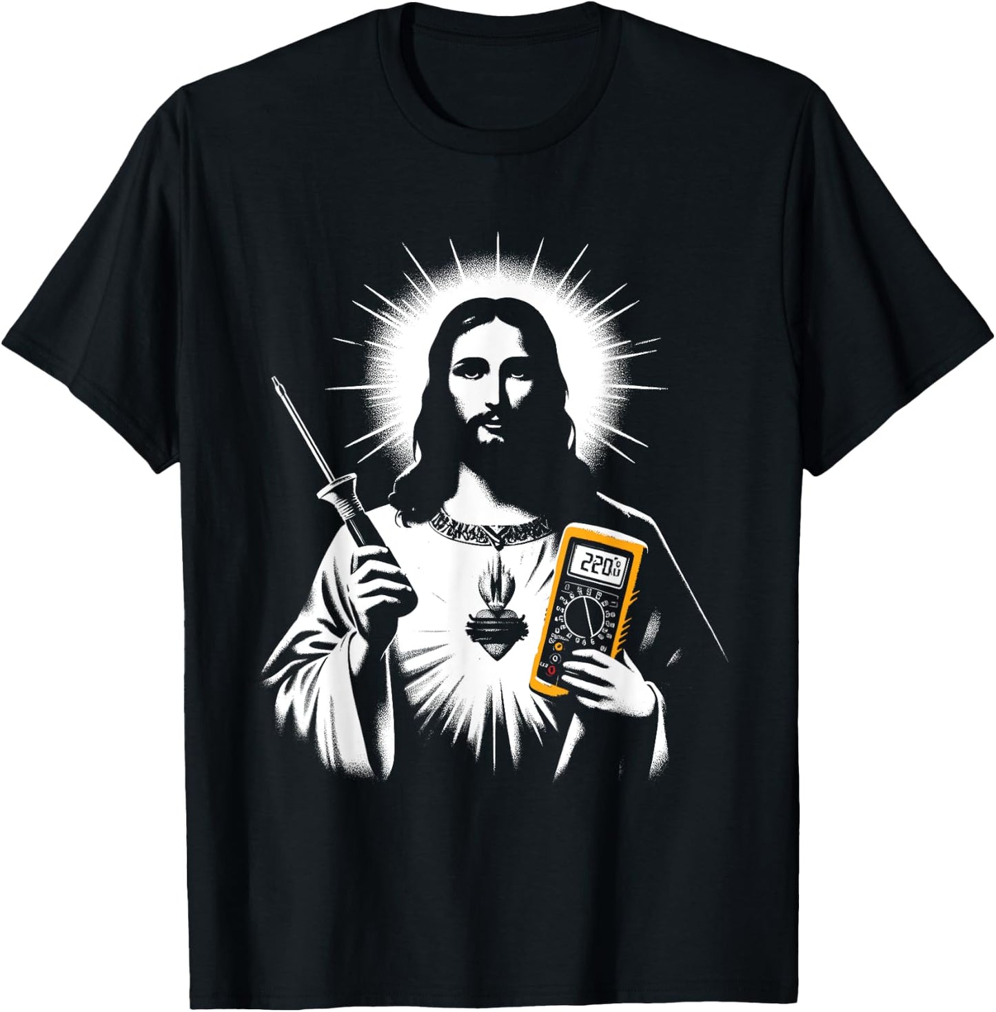 Jesus Electrician - Funny Christian Religious Electrician T-Shirt - T-Shirt | Black