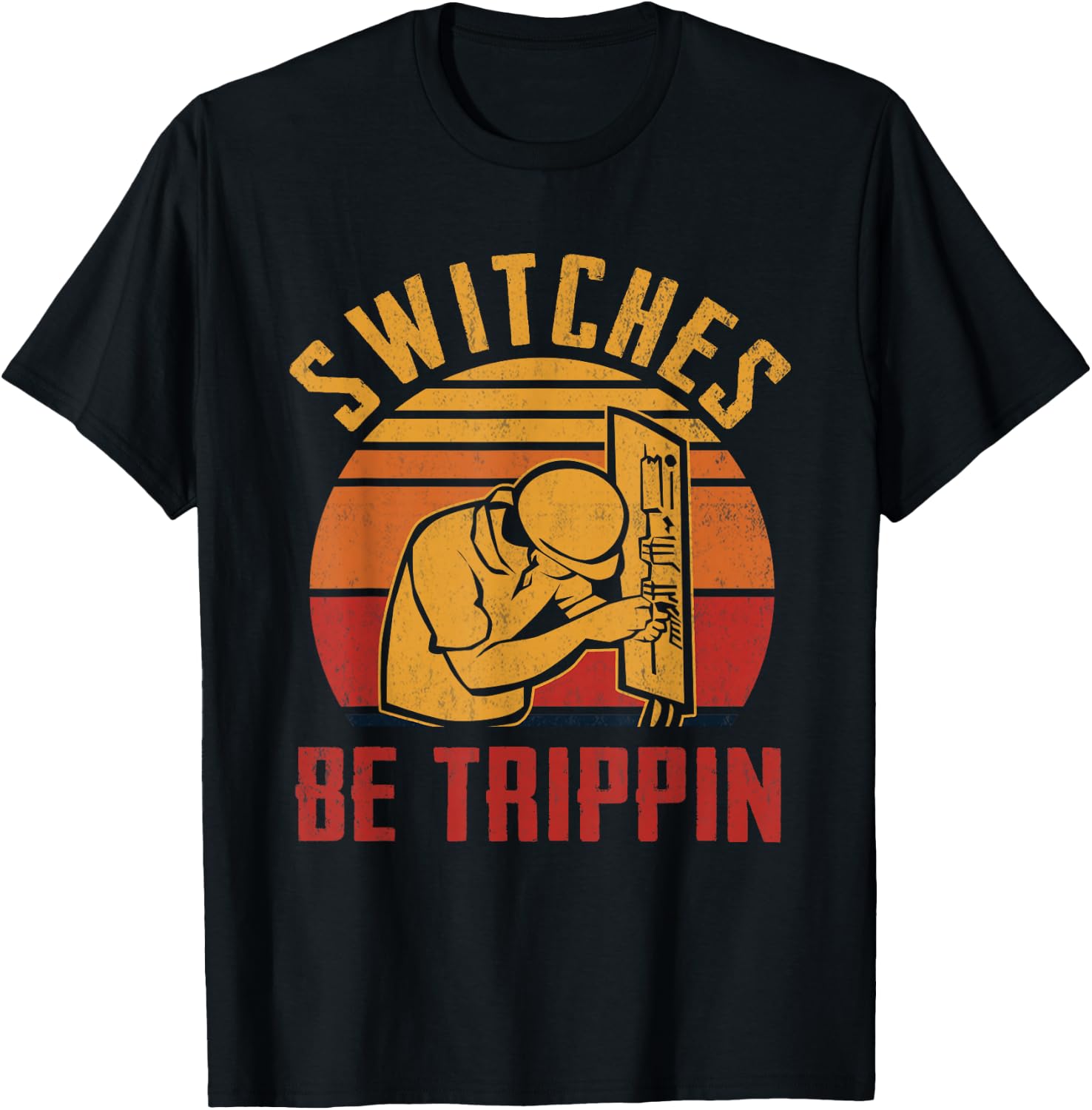 Switches Be Trippin Fun Master Electrician Fuse Box Vintage T-Shirt - T-Shirt | Black
