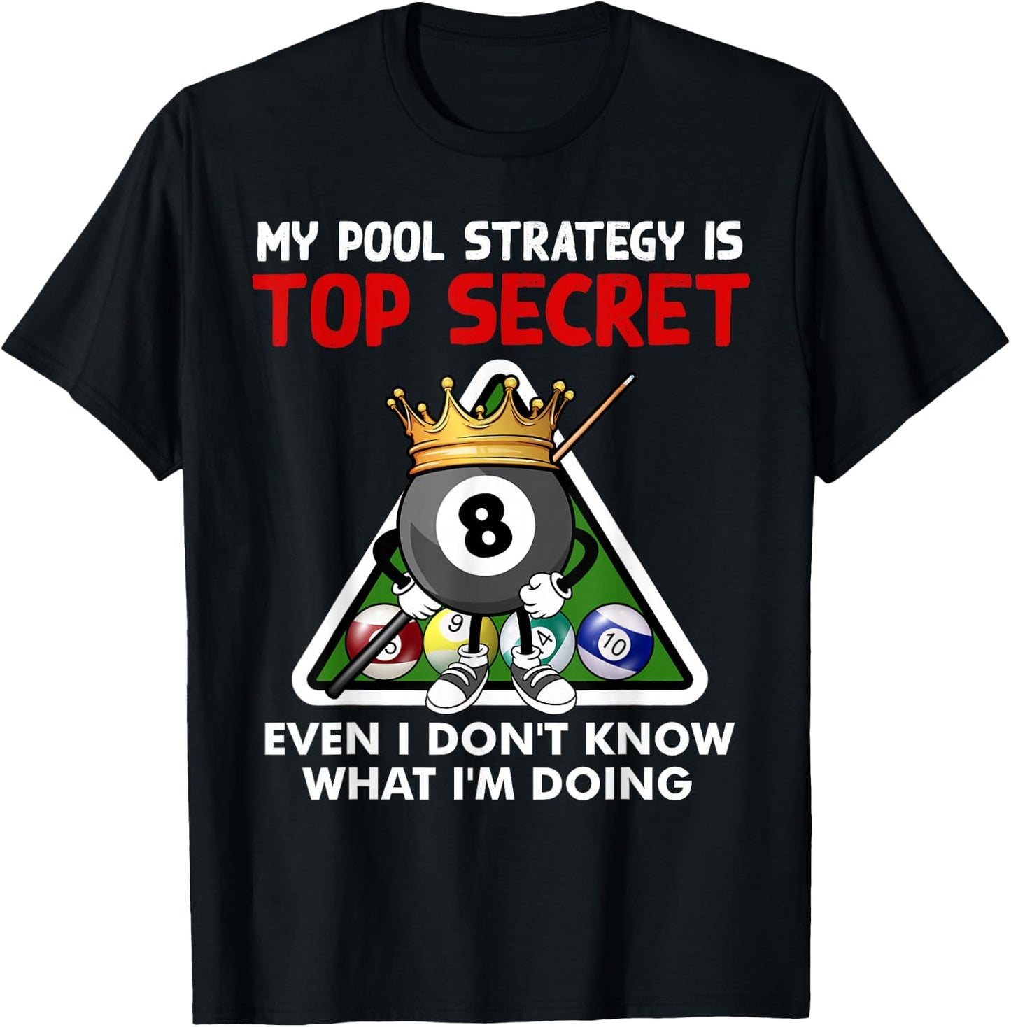 Funny Billiards Art Women Billiards Pool Players T-Shirt - T-Shirt | Black