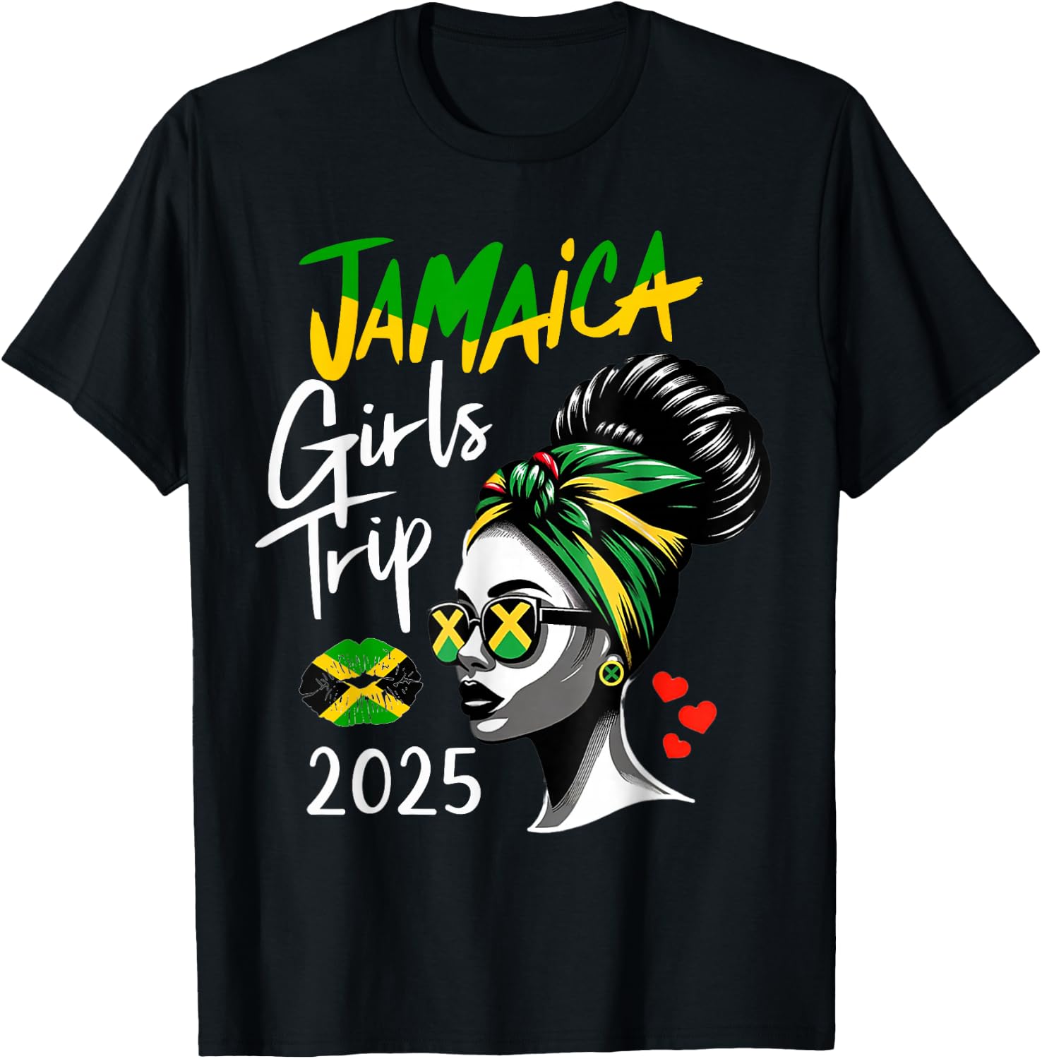 Jamaica Girls Trip 2025 Matching Women Summer Vacation Trip T-Shirt - T-Shirt | Black