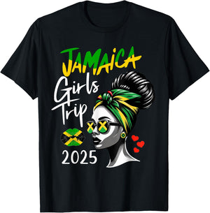 Jamaica Girls Trip 2025 Matching Women Summer Vacation Trip T-Shirt - T-Shirt | Black