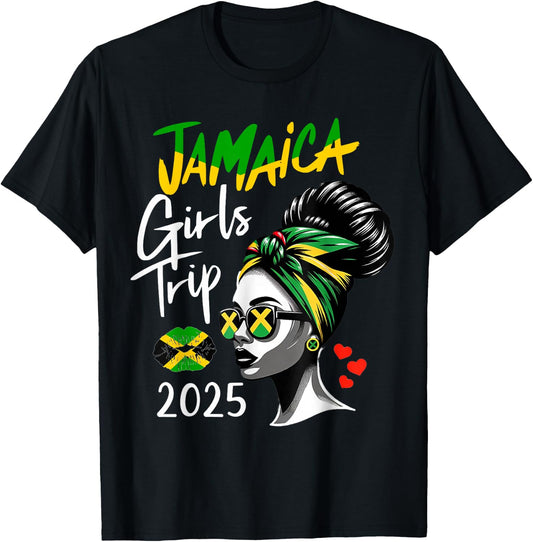 Jamaica Girls Trip 2025 Matching Women Summer Vacation Trip T-Shirt - T-Shirt | Black