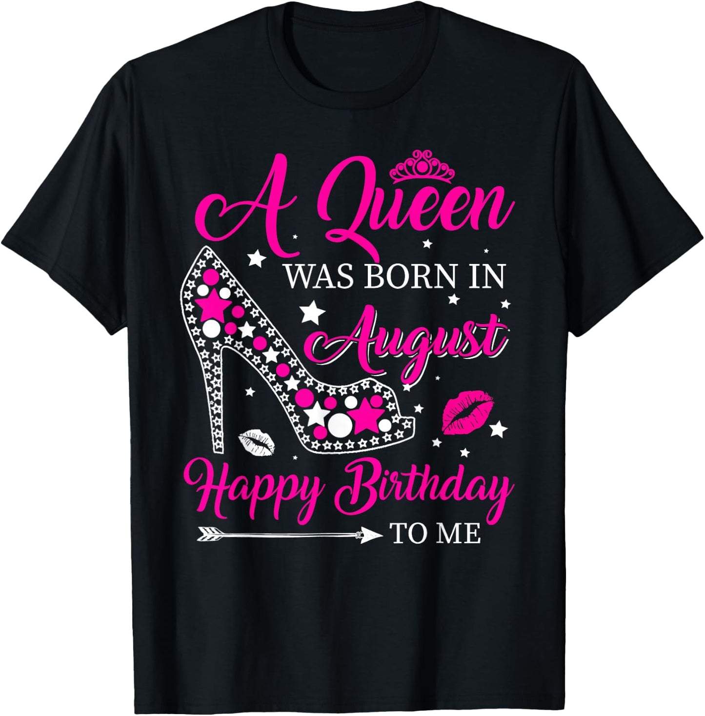 Women Born In August Birthday - Queen Was Born In August T-Shirt - T-Shirt | Black