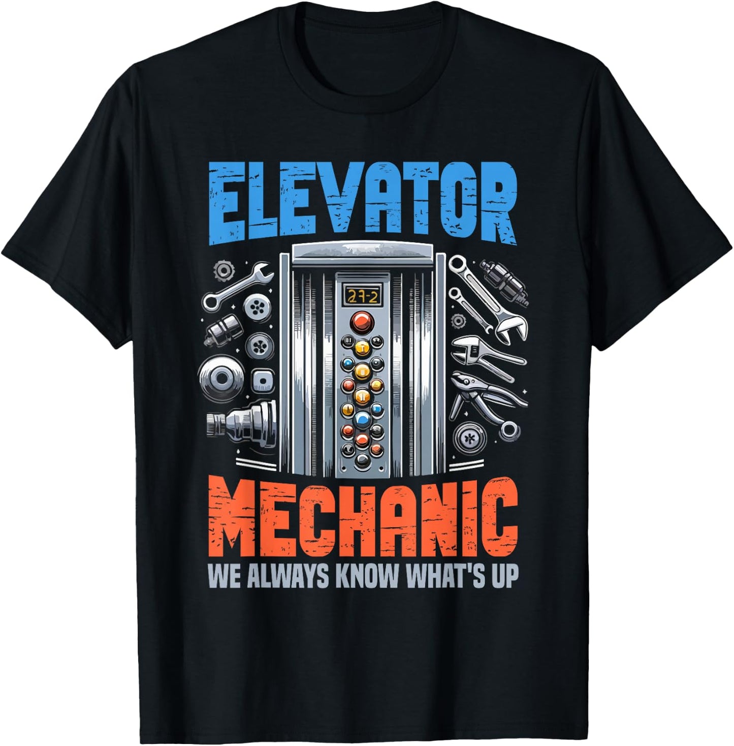 Elevator Lover Installer Elevator Technician Funny T-Shirt - T-Shirt | Black