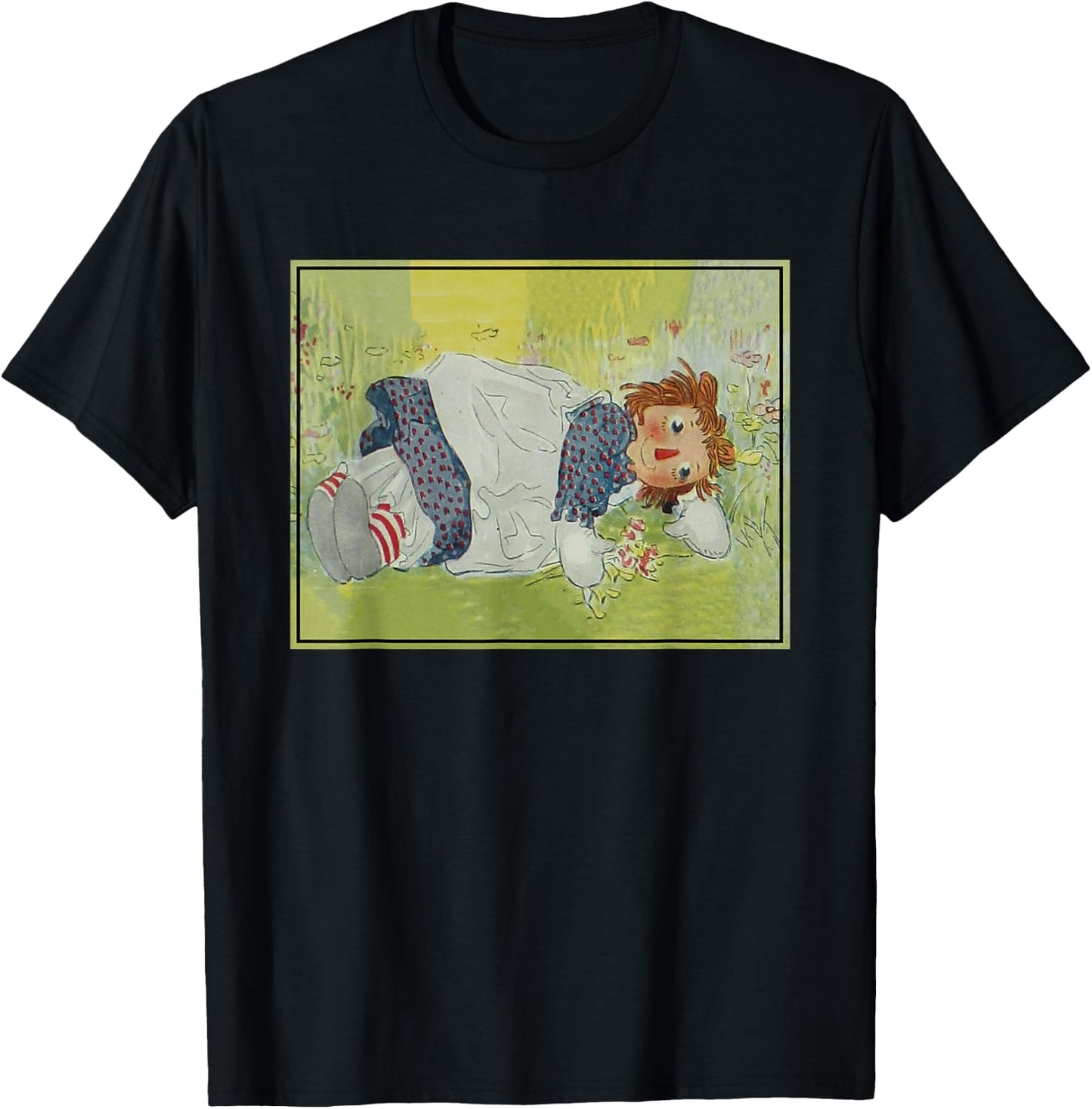 Raggedy Ann Lying in the Grass (1918) T-Shirt - T-Shirt | Black