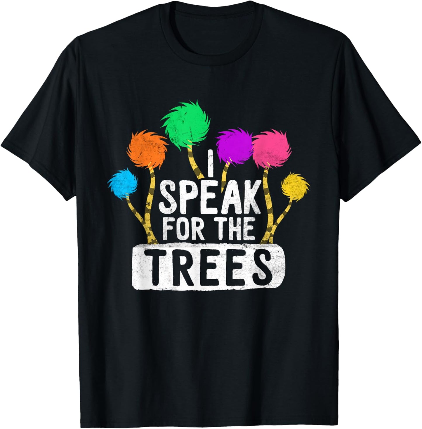 Hippie Earth Day Speak For The Trees Save Nature Awareness T-Shirt - T-Shirt | Black