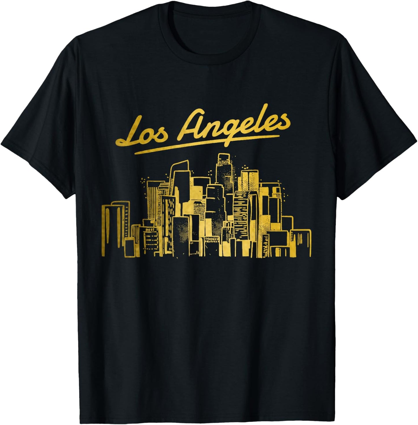 Los Angeles Skyline LA Vintage California T-Shirt - T-Shirt | Black