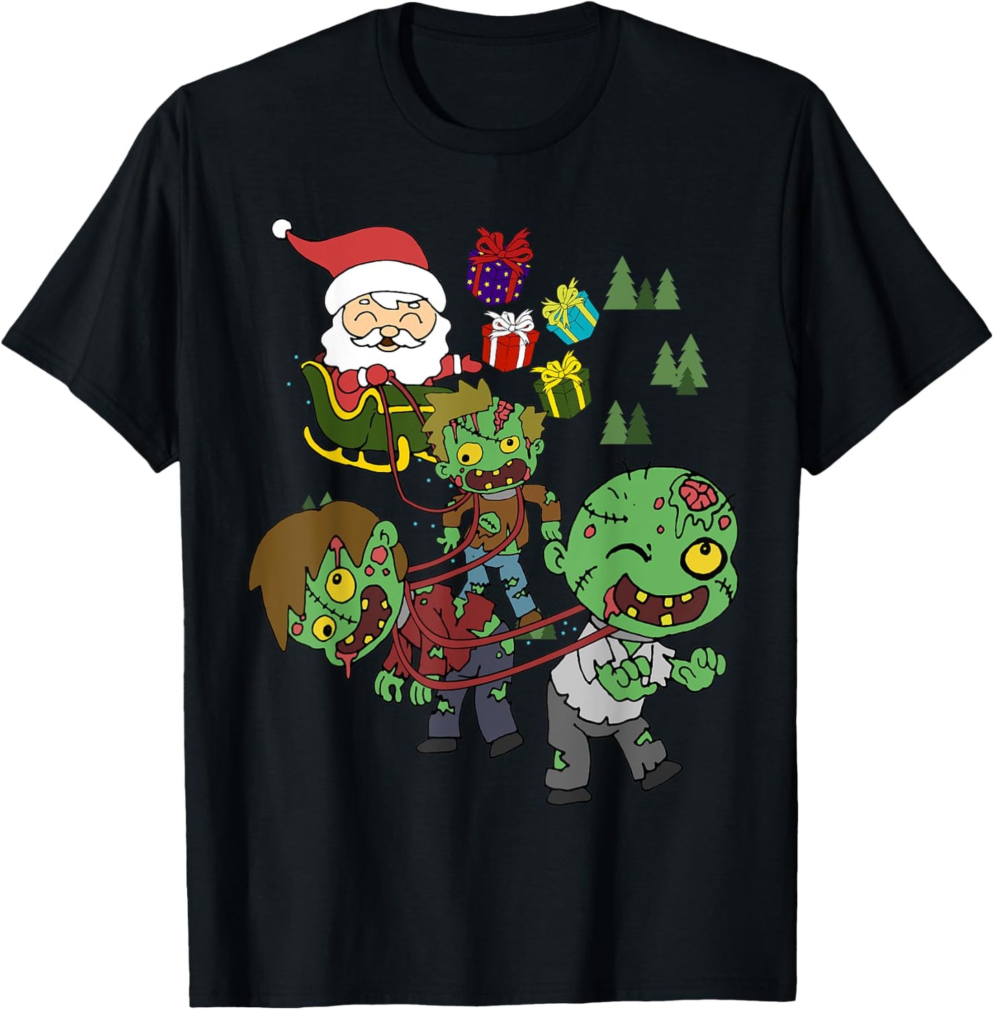 Zombie Christmas T-Shirt - T-Shirt | Black