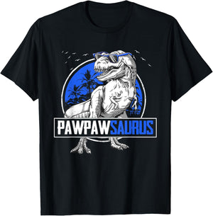 Pappysaurus T-Rex PawPaw Saurus Dinosaur Family Matching T-Shirt - T-Shirt | Black