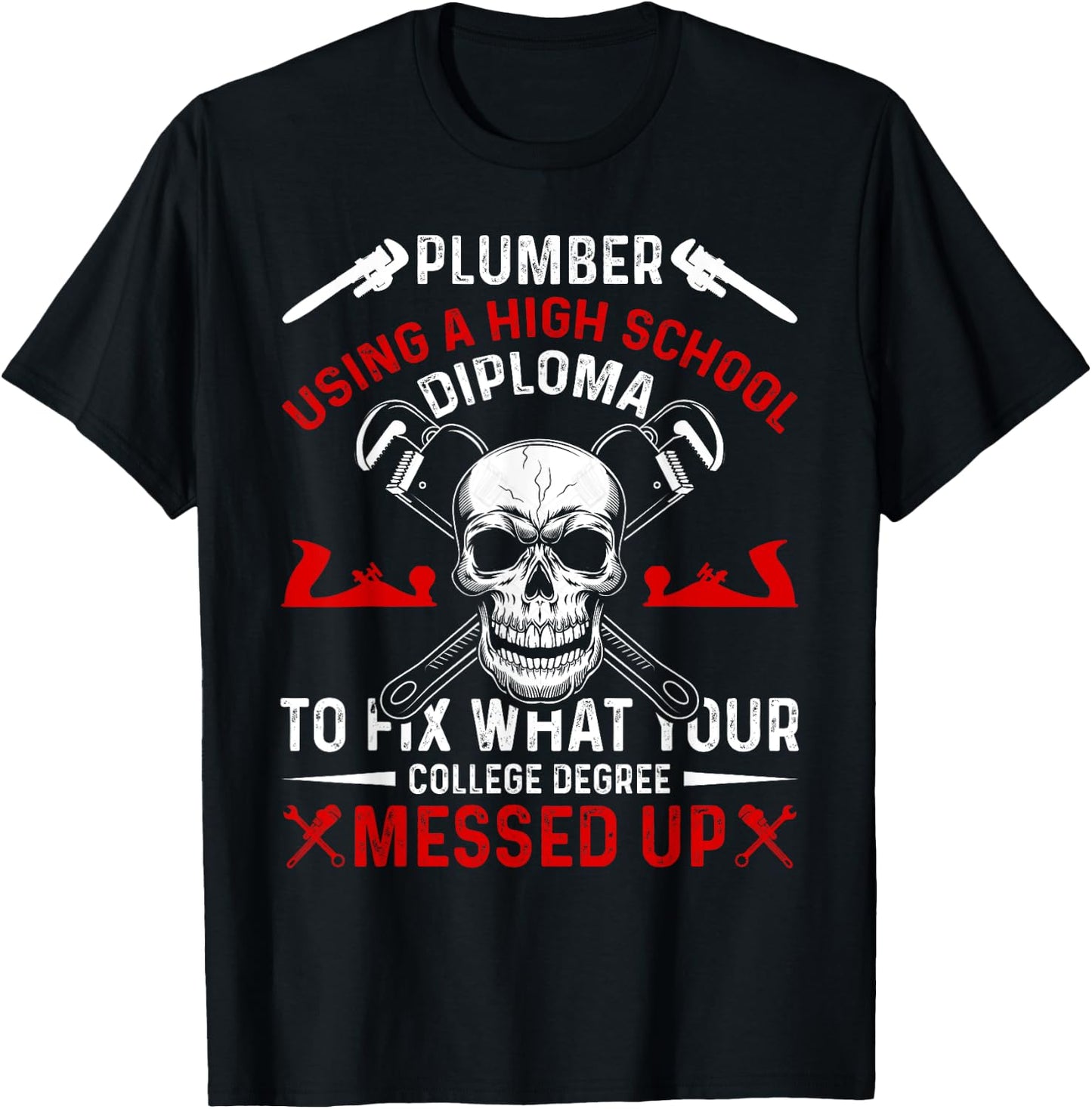 Funny Plumbing Graphic Design Plumber Dad Husband Men T-Shirt - T-Shirt | Black