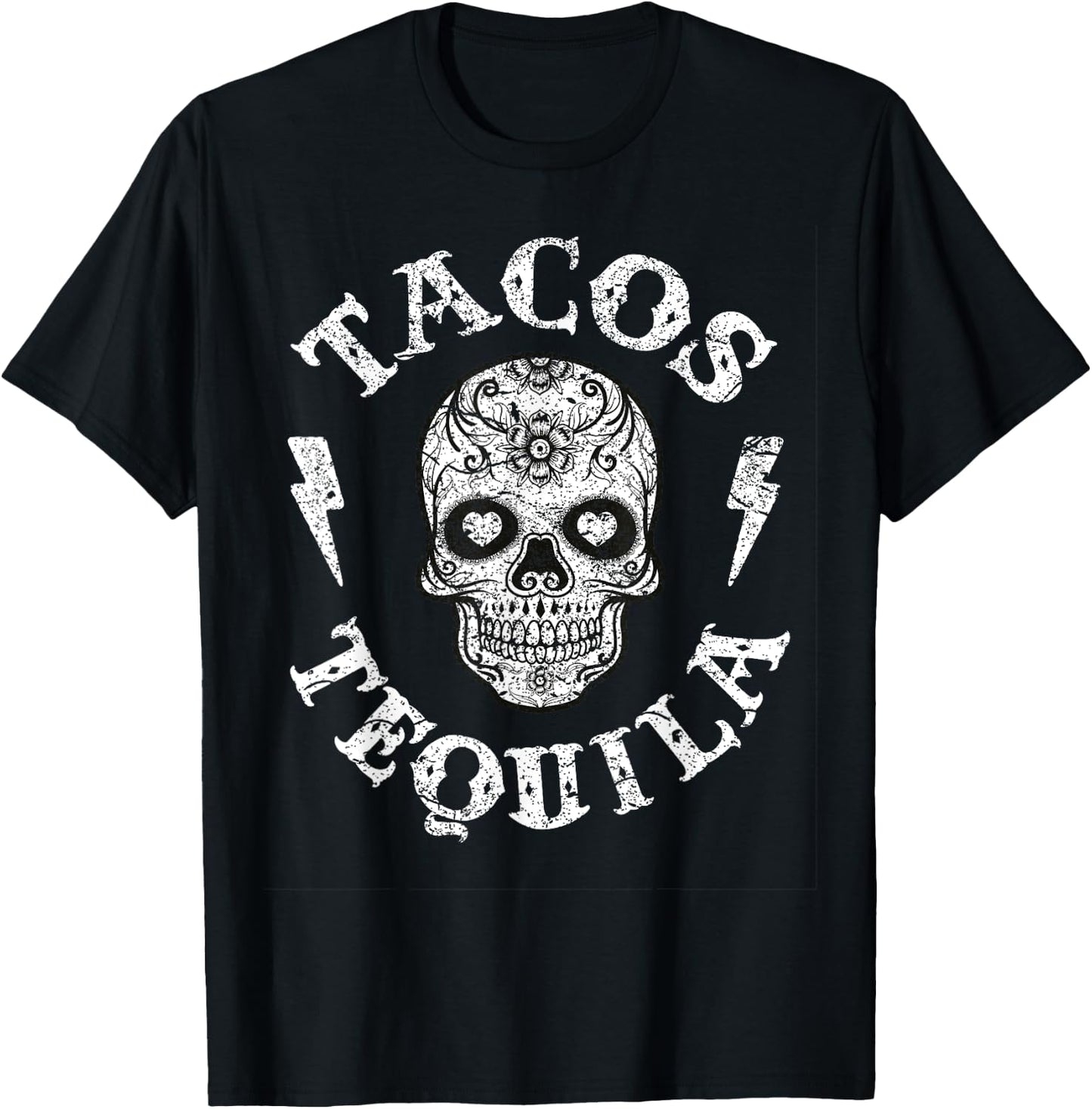 Sugar Skull Tacos & Tequila Apparel Mexican Fun Wear Women T-Shirt - T-Shirt | Black