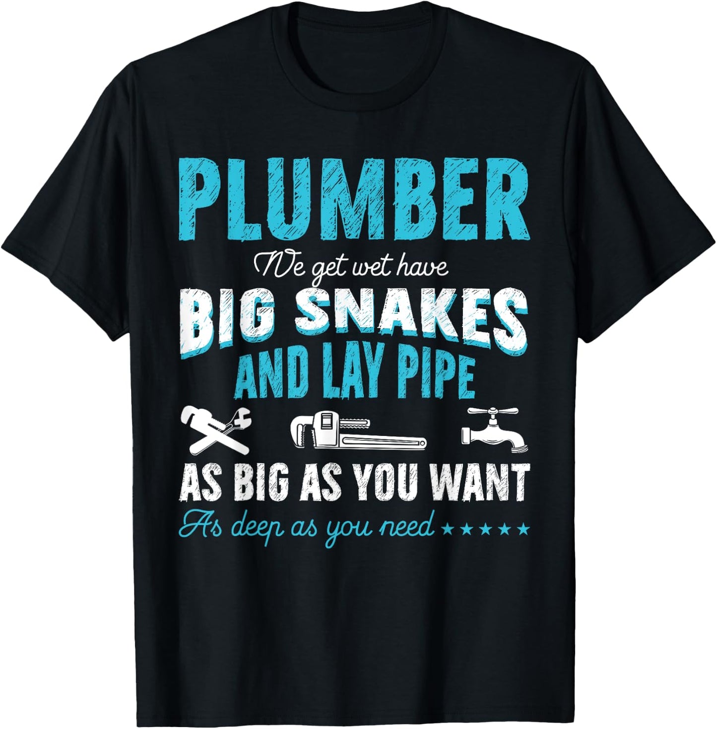 Funny Plumbing Graphic Design Plumber Dad Husband Men T-Shirt - T-Shirt | Black